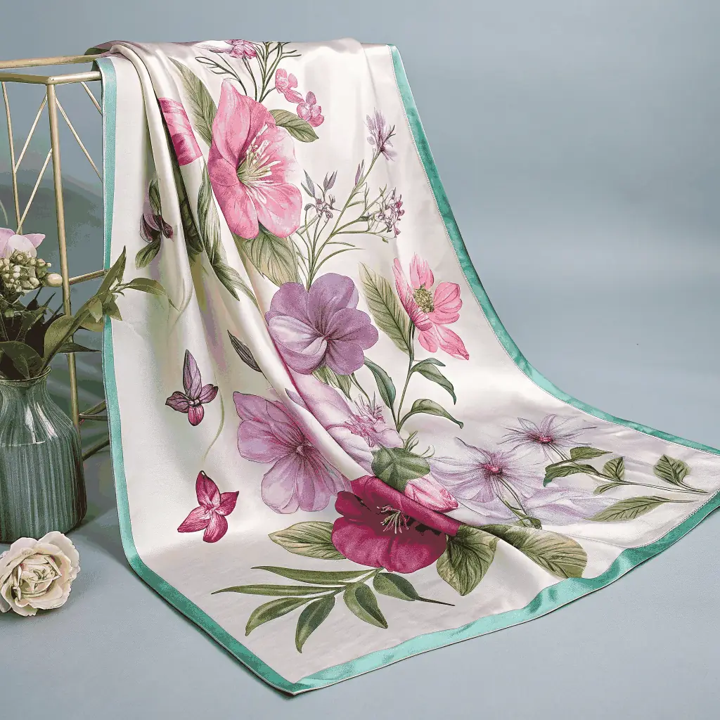 Pañuelo de seda estampado