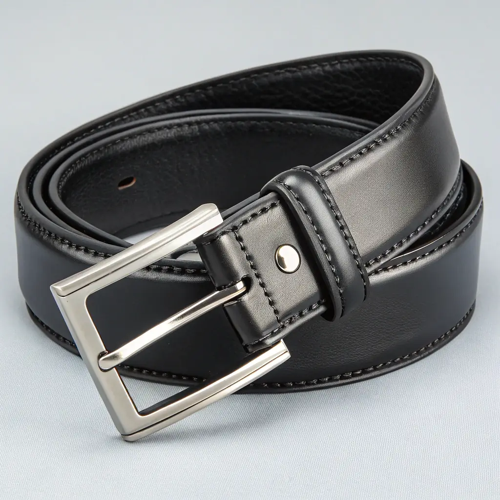 Cinturón de cuero beige